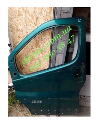 Двері, Ліві, Водійські, Зелена, Металік (Б/У) , Renault Trafic,Opel Vivaro,Nissan Primastar,Рено
